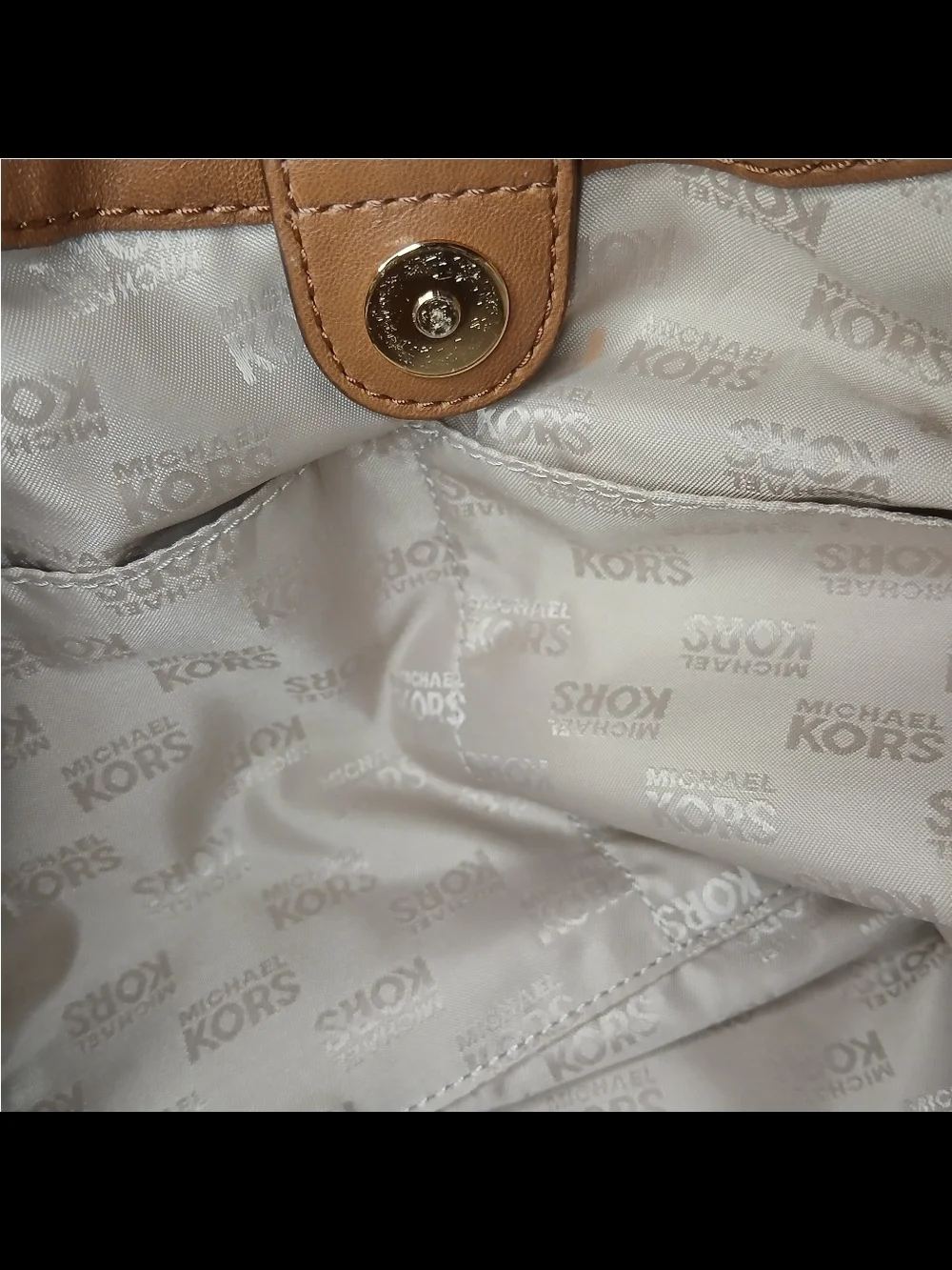 Michael Kors Lilly Brown Nappa Leather Slouchy Shoulder Hobo Bag Tote Gold Chain